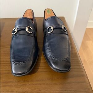 Salvatore Ferragamo Navy Leather Loafers